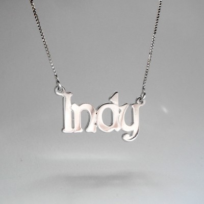 14K White Gold name necklace - name with chain white gold 14k name necklace white gold name pendant and necklace - regalo para navidad