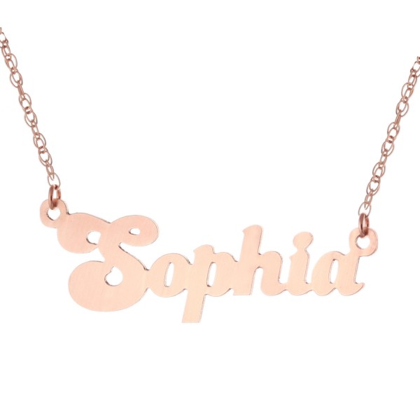 14k Rose Gold Clad 925 Sterling Silver Personalized Custom Made Any Nameplate Pendant Necklace