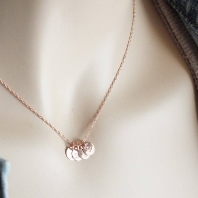14k Solid Gold Super Tiny Initial Necklace, Custom 6mm Initial Charm, 1/4" 14k Tiny Personalized Charm Necklace for Mom, Sister, BFF. Wife