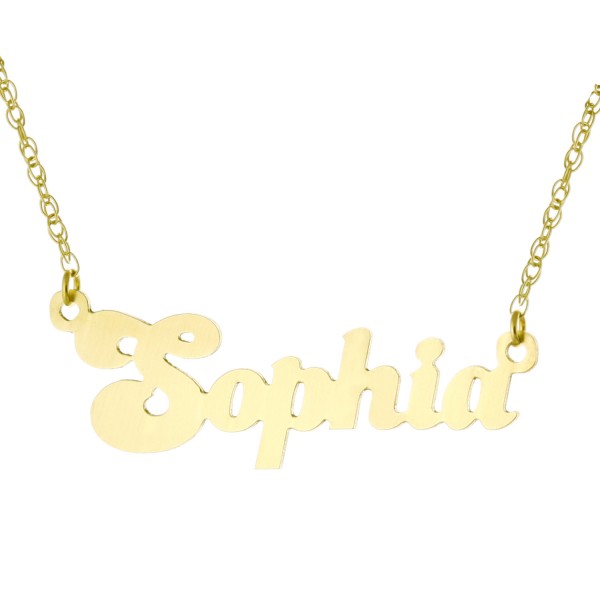 14k Yellow Gold Clad 925 Sterling Silver Personalized Custom Made Any Nameplate Pendant Necklace