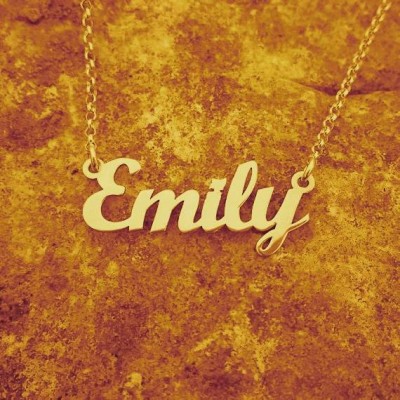 18k Gold Plated Emily Name Necklace ORDER ANY NAME Personalized Name Necklace Necklace With Name Custom Made Early Christmas Sale