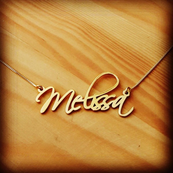 18k Gold Plated Name Necklace Pretty Little Liars Necklace Personalized Signatur Name Necklace Custom made Melissa Nameplate- ORDER ANY NAME