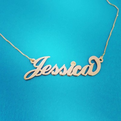 18k Gold plated Name Necklace Women Necklace With My Name Personalized Jewelry Birthstone Pendant ORDER ANY NAME  Necklace in Gold Jessica