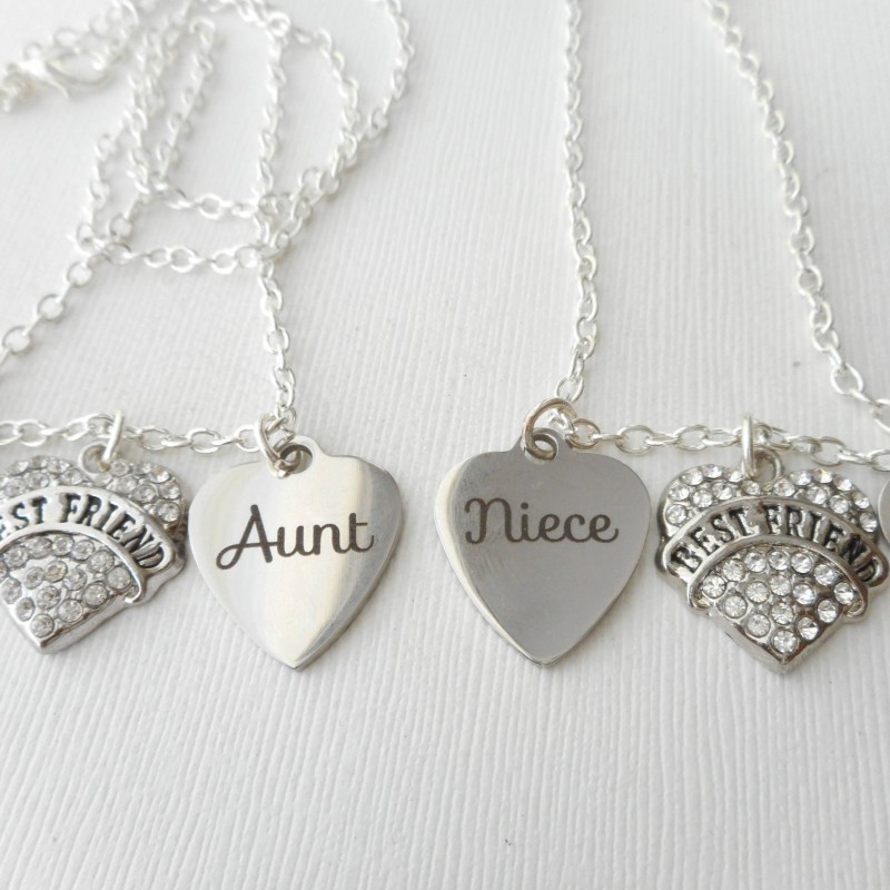 2 Aunt, Niece -Initial Necklace 