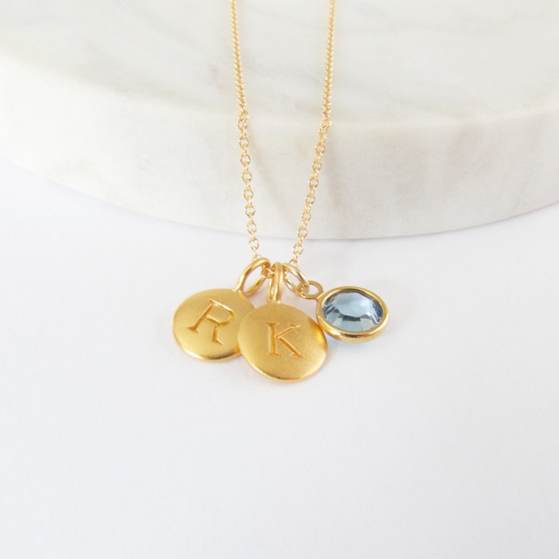 Initial and Birthstone Personalised Necklace | Bloom Boutique