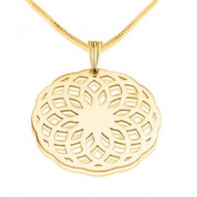 24K Gold Plated  Sterling Silver Crop Circle Flower Way, Mandala Necklace with chain