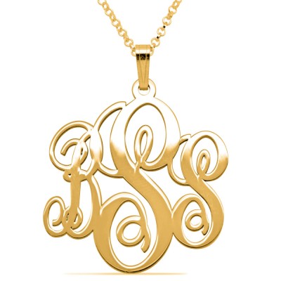 24K Gold Plated Monogram Necklace