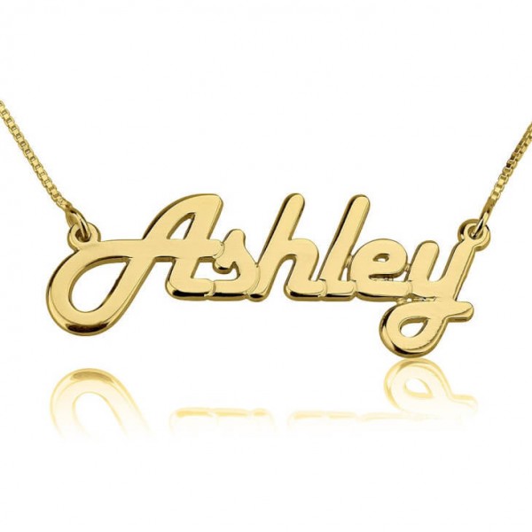 24k Gold Plated Personalized Ashley Necklace