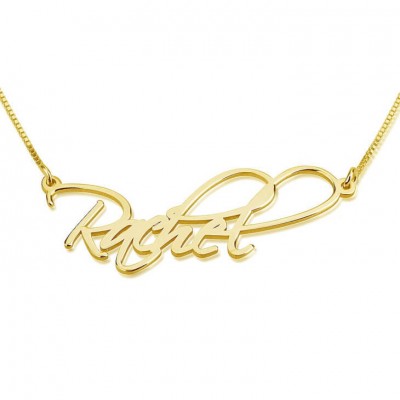 24k Gold Plated Personalized Rachel Necklace