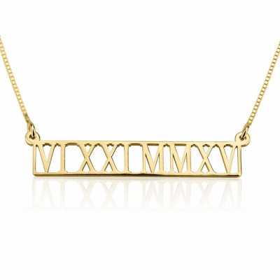 24k Gold Plated Personalized Save the Date Necklace