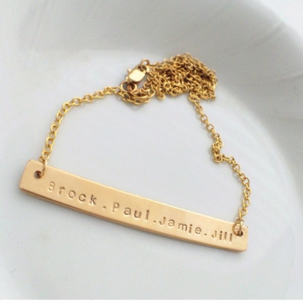 2" Janelle Gold Filled Bar necklace