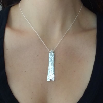 3 Bar Necklace - Silver Bar Necklace - Hammered Silver Personalized Vertical Bar Necklace Long Bar Necklace Mom Necklace Kids Names Initials
