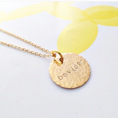 3/4" Gold Filled Disc necklace