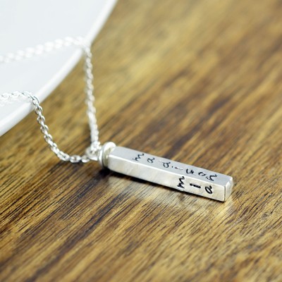 4 sided name bar necklace - hand stamped mother necklace - engraved necklace for mom - name necklace - kids name necklace - gift for mother