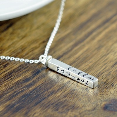 4 sided name bar necklace - hand stamped mother necklace - engraved necklace for mom - name necklace - kids name necklace - gift for mother