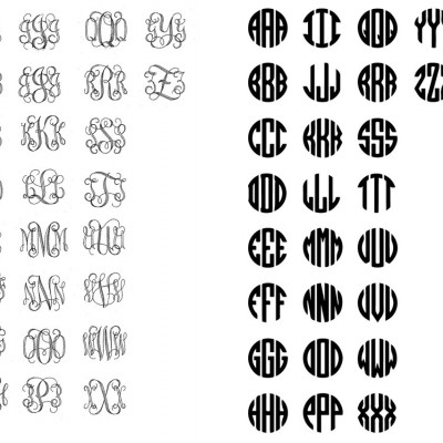 925 Sterling Silver CZ Monogram Pendant, Monogram Necklace, Sterling Silver