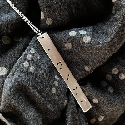 ANIMA Necklace, Sterling Silver, Handmade, Braille Inspired Necklace, Braille Jewelry, Braille Necklace, Braille Gift, Braille Custom