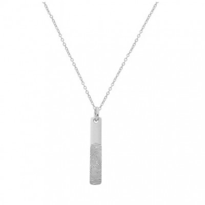Actual Fingerprint Necklace 1.25 inch in 925 Sterlings Silver, Personalized Memorial Jewelry