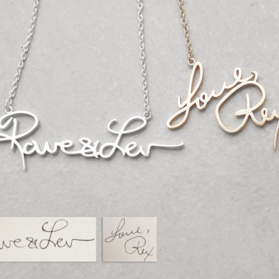 Actual Handwriting Necklace - Meaningful Personalized Signature Necklace -  Bridesmaid Jewelry - Christmas Gifts  #PN02