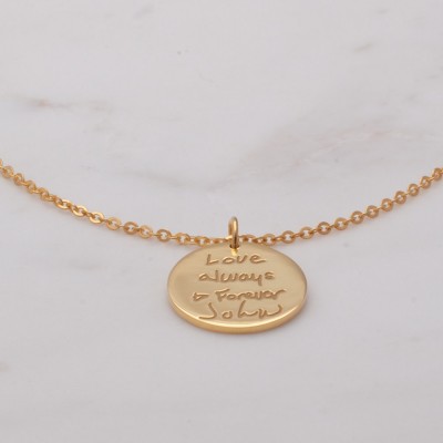 Actual Handwritten Necklace • Handwriting Jewelry • Memorial Necklace in Silver • Handwriting Gift • Memorial Jewelry - CHN01