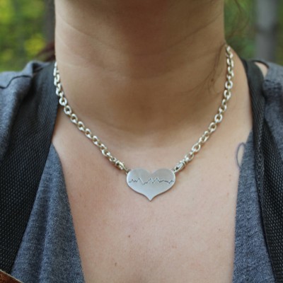 Actual Heartbeat Necklace, Custom Pulse Bar, Your Baby's Heartbeat Necklace, Personalized Actual Heartbeat Jewelry, Custom Pulsebar, EKG