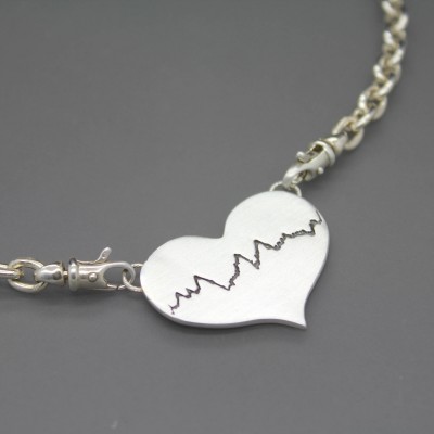 Actual Heartbeat Necklace, Personal Heartbeat, Custom EKG Necklace, Silver Heartbeat, Gold Heartbeat, Custom Heartbeat Jewelry, Pulse