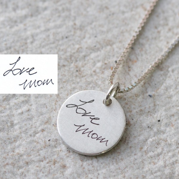 Actual Personalized Necklace,Engraved Signature Bar Necklace,Personal signature,Engrave Necklace,Wedding Gift,For her,Memorial jewelry gift