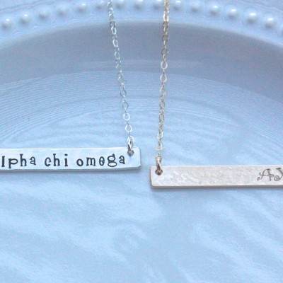 Alpha Chi Omega Necklace - Alpha Chi Omega Jewelry - Sorority Bar Necklace - Sorority Jewelry - Sorority Necklace - AXO Jewelry