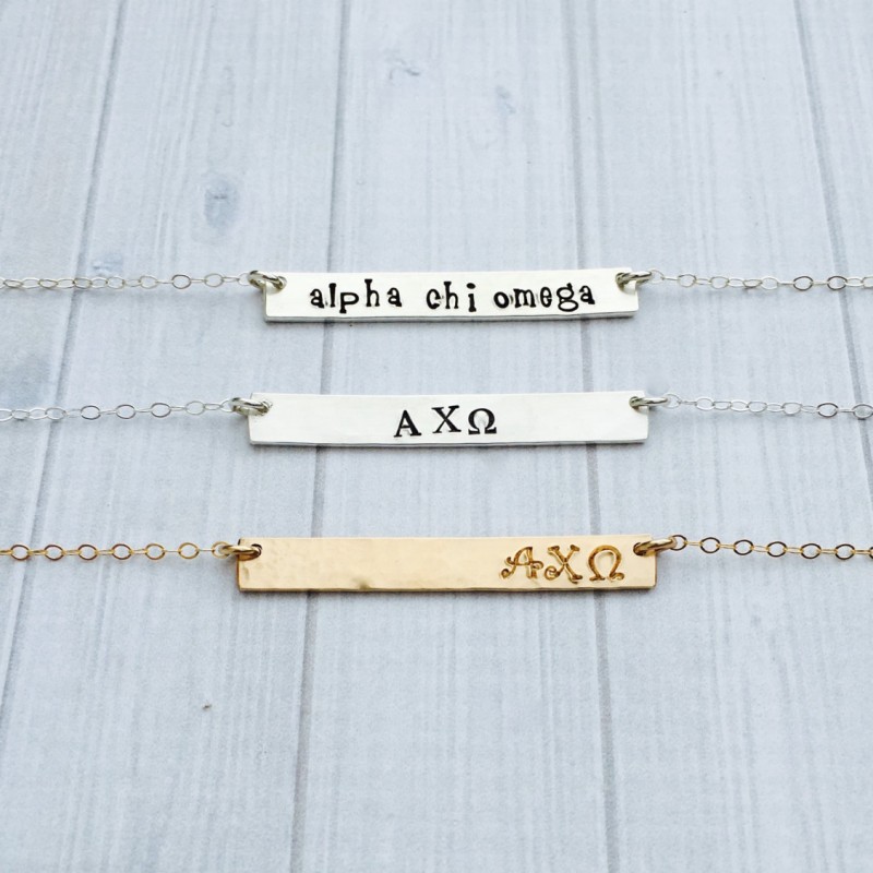 Alpha Chi Omega Beaded Y Sorority Necklace Jewelry – Sorority Things