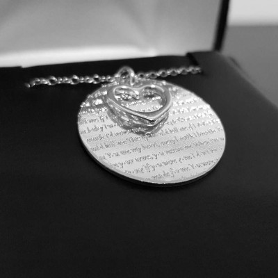 Anniversary Gift, 1st Anniversary Gift,  Personalized Gift For Her, Custom Necklace With Your Vows, Lyrics Or Words
