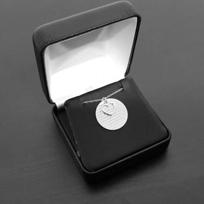 Anniversary Necklace, Anniversary Gift For Her, Wedding Vows Or Wedding Song Engraved Necklace