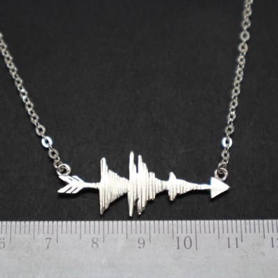 Arrow Baby Sonogram Necklace Choker - Soundwave Personalized Waveform Own Voice Heartbeat Inspiration Jewelry,Arrow Jewelry,Baby Shower Gift