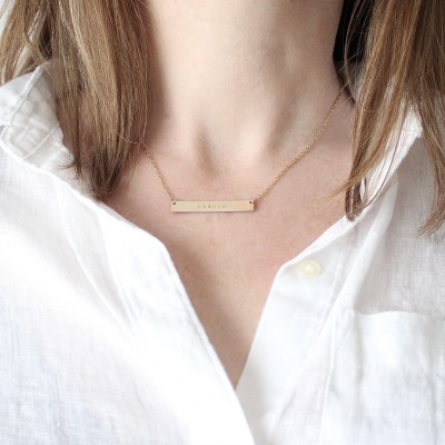 Arrow Name Bar Necklace in Silver or Gold - Personalized Bar Necklace - Arrow Necklace - Gold Bar Necklace - Silver Name Bar Necklace