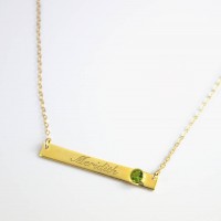 Nameplate necklace with on sale birthstone