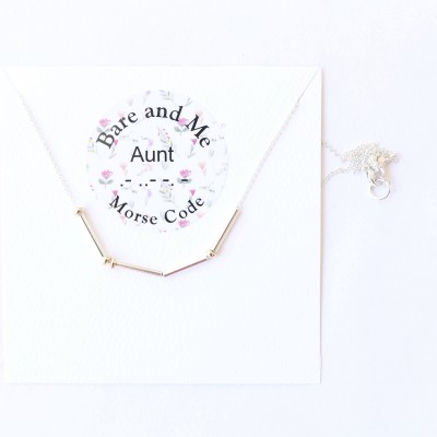 Aunt Morse Code Necklace by Bare and Me on Etsy/Morse Code Jewelry/ Holiday gift Ideas for Aunts/ Aunt Jewelry/ Gift for Aunt/Gifts for Her