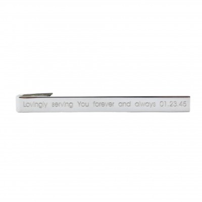 BDSM High Quailty Hypoallergenic 925 Sterling Silver Engraved Tie Clip Gift Mistress Sir Master ToBeHis Christmas