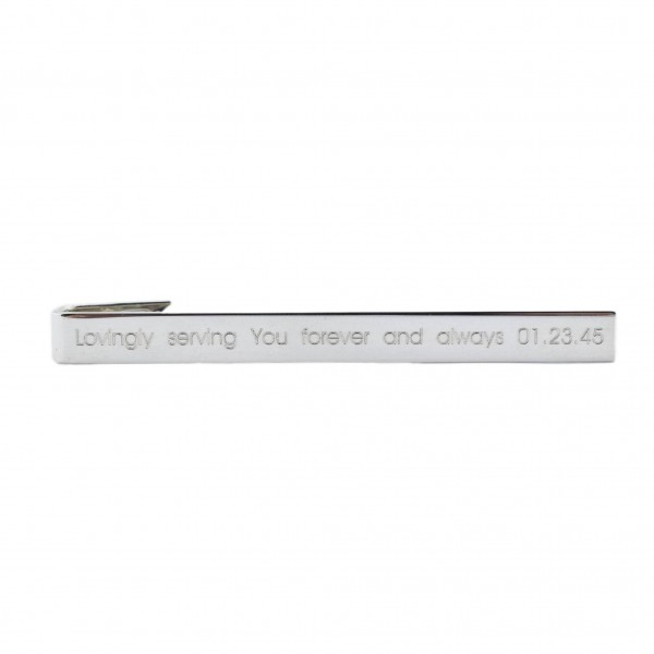 BDSM High Quailty Hypoallergenic 925 Sterling Silver Engraved Tie Clip Gift Mistress Sir Master ToBeHis Christmas