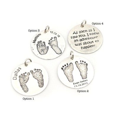 Baby Footprint Necklace • Personalized Gift For Her • Mother's Day Gift • Gift for Mom • Keepsake Memorial Necklace