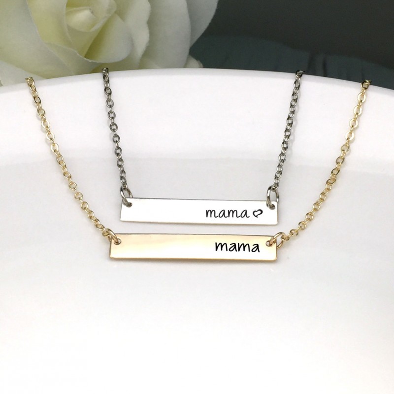 Mother/'s Day Necklace Silver Bar Necklace Grandma Necklace. Mother/'s Day Bar Necklace Mother/'s Day Gift Mothers Day Jewlery Gift
