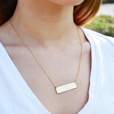 Bar Necklace, Stamped Necklace, Personalized Bar Necklace, Gold Bar, Engraved Bar, Personalized Gift, Personalized Necklace, Bridesmaid Gift