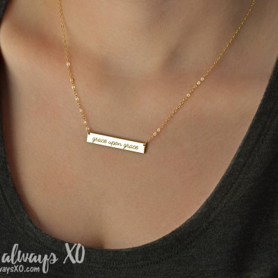 Bar Necklace, personalized necklace, silver bar necklace, kids names necklace, necklace for mom, jewelry for mom, mom gift, LA104 (2)