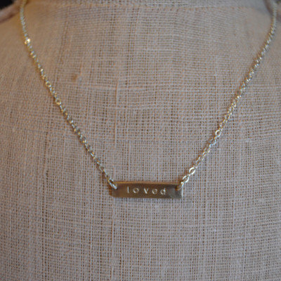 Bar Necklaces--Loved, Blessed, and Bank