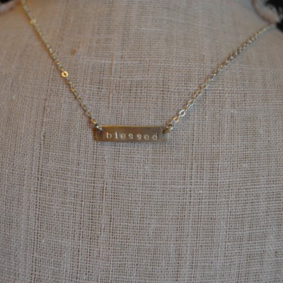 Bar Necklaces--Loved, Blessed, and Bank