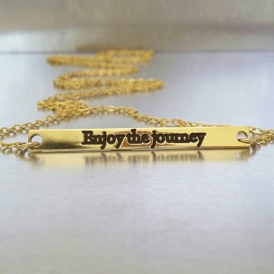 Bar necklace personalized sterling silver, engraved bar necklace gold,  custom name plate, Customized Name Necklace, bar necklace engraved