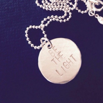 Be the Light handstamped sterling silver necklace