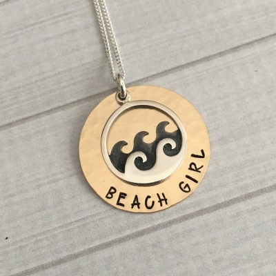 Beach Girl Necklace - The Beach Is Calling - The Ocean Is Calling - Beach Jewelry - Beach Gift - Bridesmaid Gift - Christmas Gift for Her