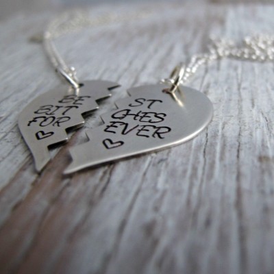 Best Bitches Forever Necklace, Hand Stamped, Best Friend Jewelry, Sterling Silver, Valentine's Day Gift, Birthday Gift, BFF
