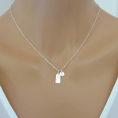 Best Friend Necklace, Bar Necklace, matching Heart Necklace, Best Friend Gift, BFF Necklace, Silver, Gold fill, Rose gold