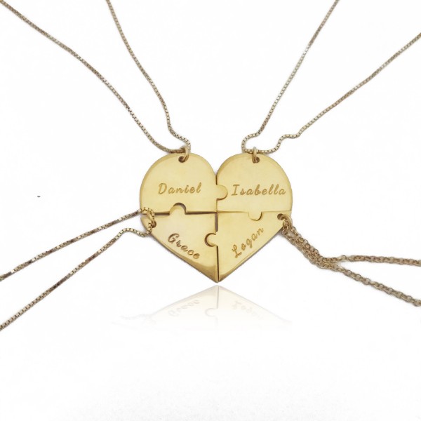 Best friends necklace for 4 Friendship necklaces 4 pieces heart necklace heart puzzle necklaces