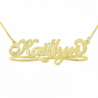 Bianca Line Sparkling Name Necklace 24k Gold Plating - Custom Name Necklace - Personalized Name Jewelry - Christmas Gift